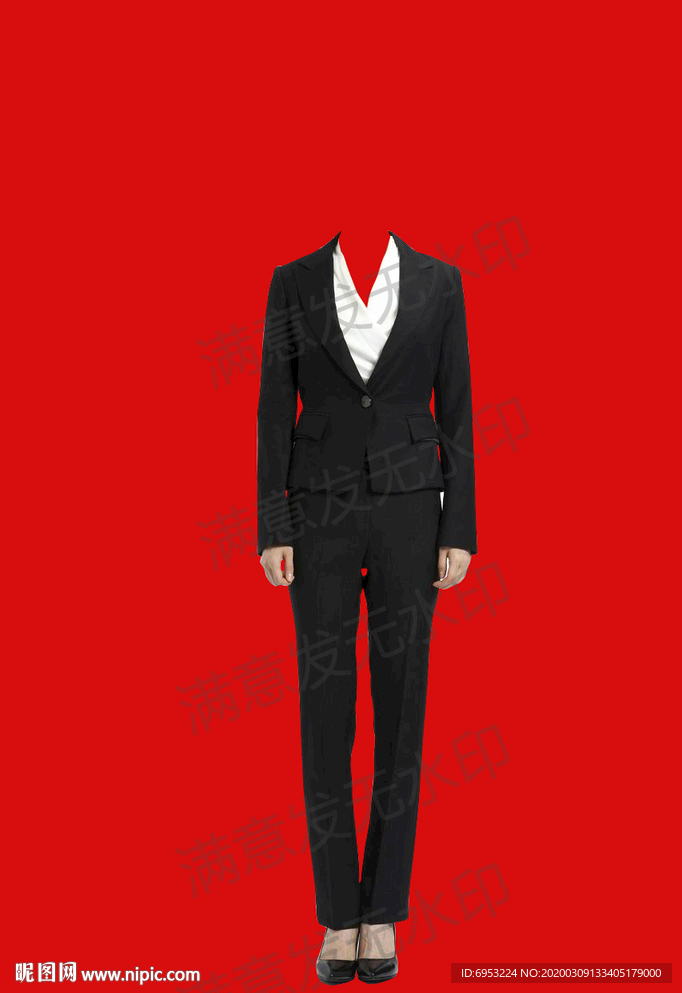 女生衣服形象照模板全身西装模板