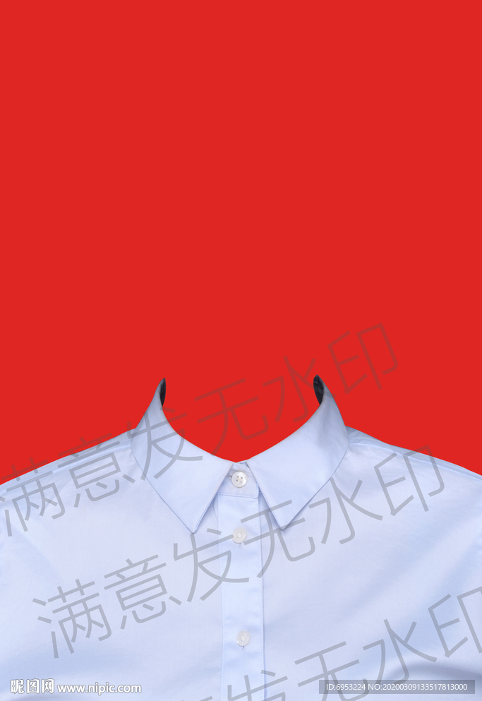 浅蓝色衬衫证件照衣服模板