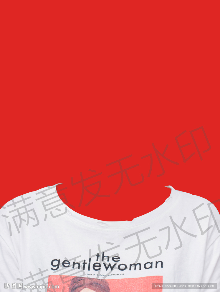 圆领短袖证件照模板