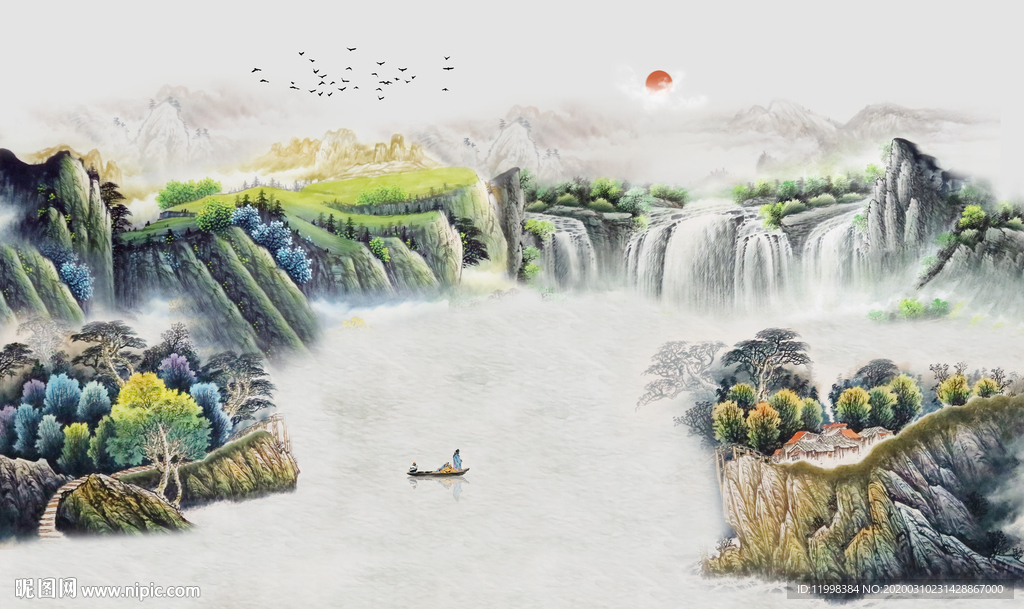 水墨山水画
