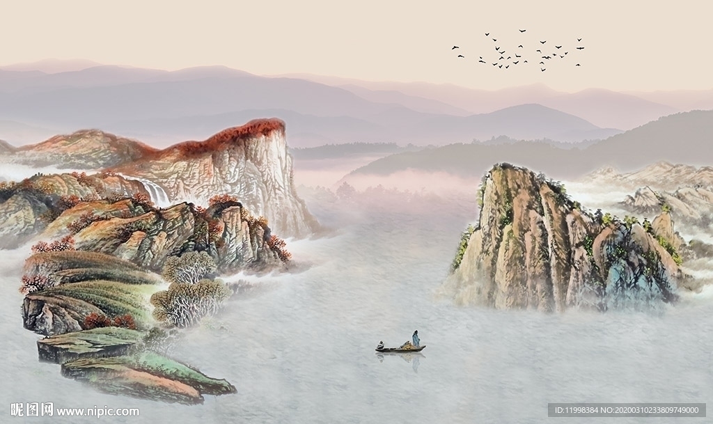 中国风山水国画