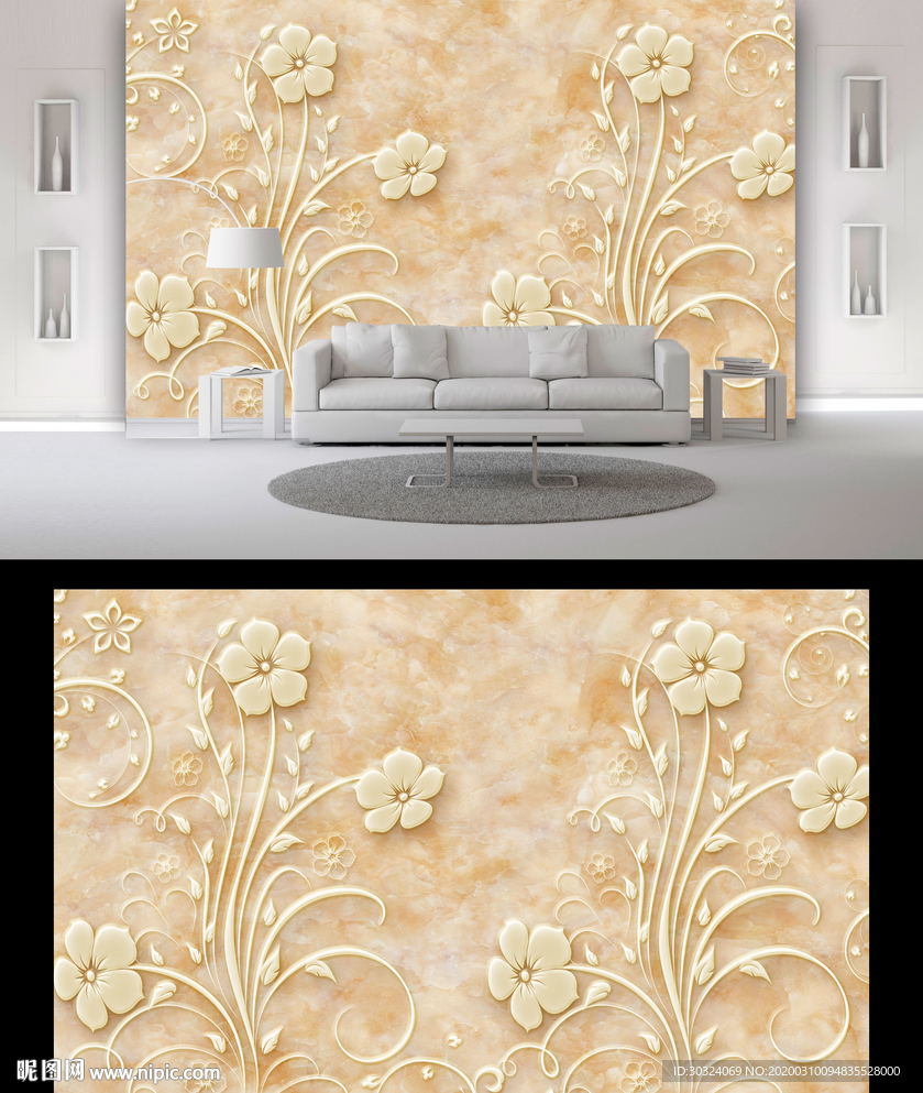 大理石电视背景墙