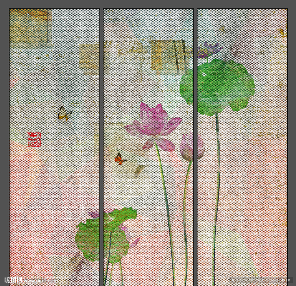 荷花工笔画