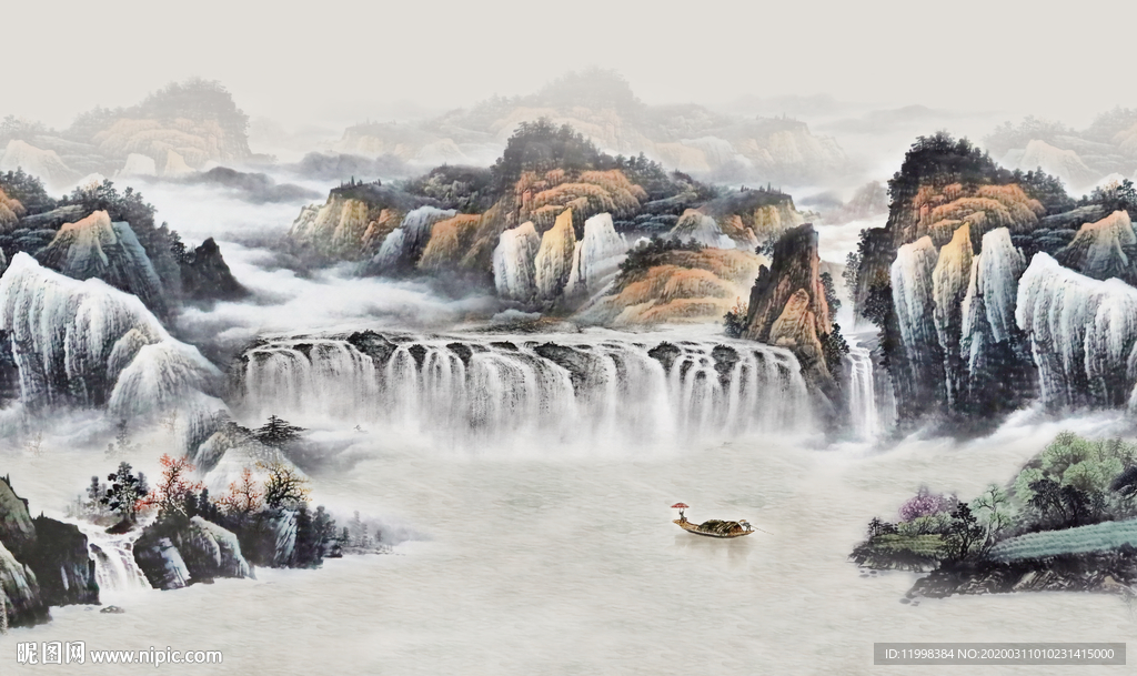 聚财山水画