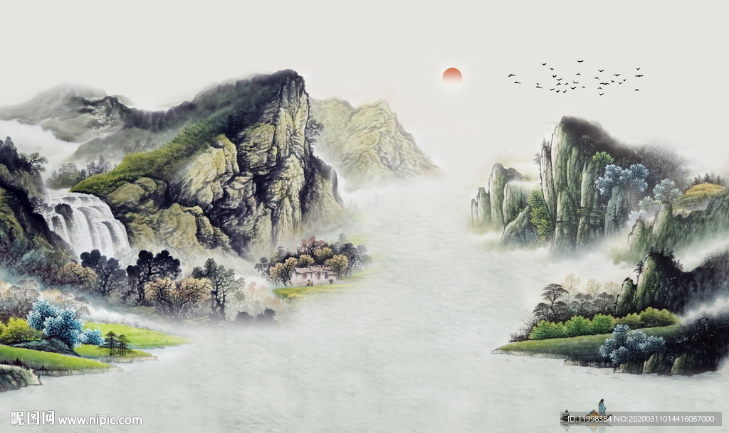 水墨山水风景画