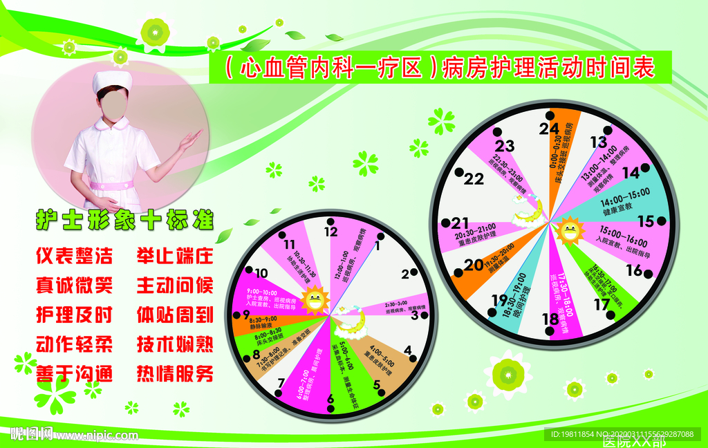 病房护理活动时间表