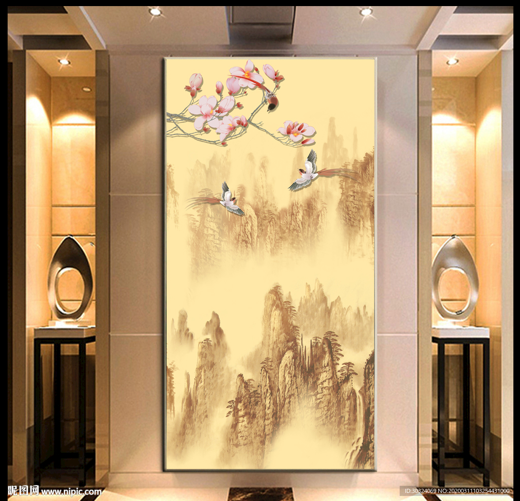 新中式玄关装饰画