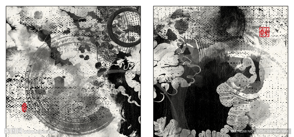 现代组合无框画