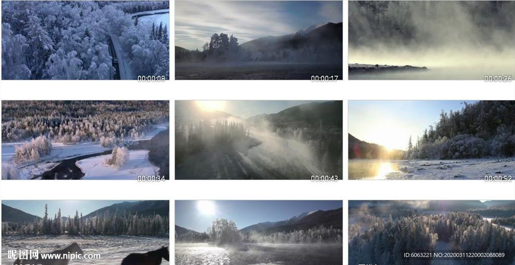 阿勒泰神仙湾仙境冰雪王国马儿跑