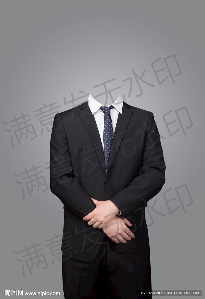 男生黑色西装形象照