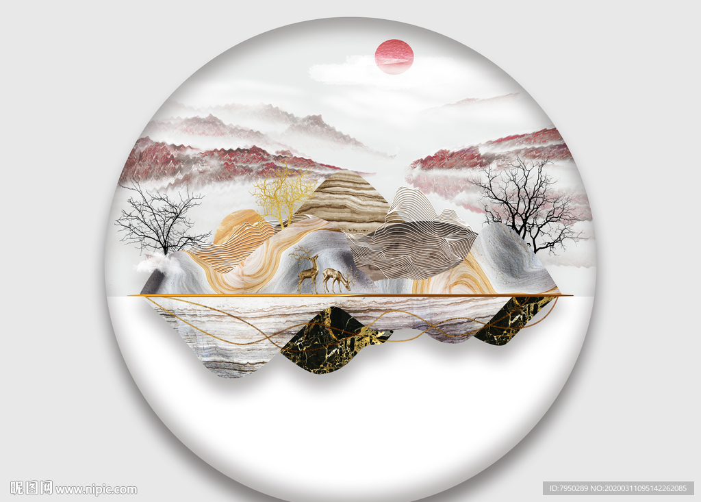 新中式 意境 山水画