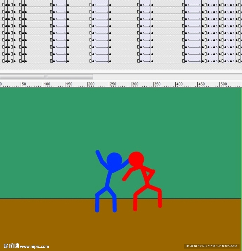 蓝红火柴人打斗的动画15秒