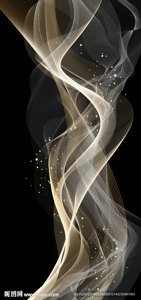 新中式抽象线条玄关