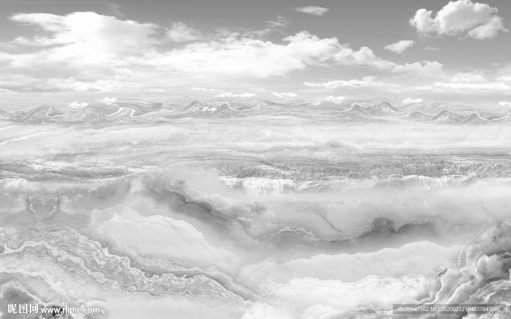 新中式灰色山水石纹 TIF分层