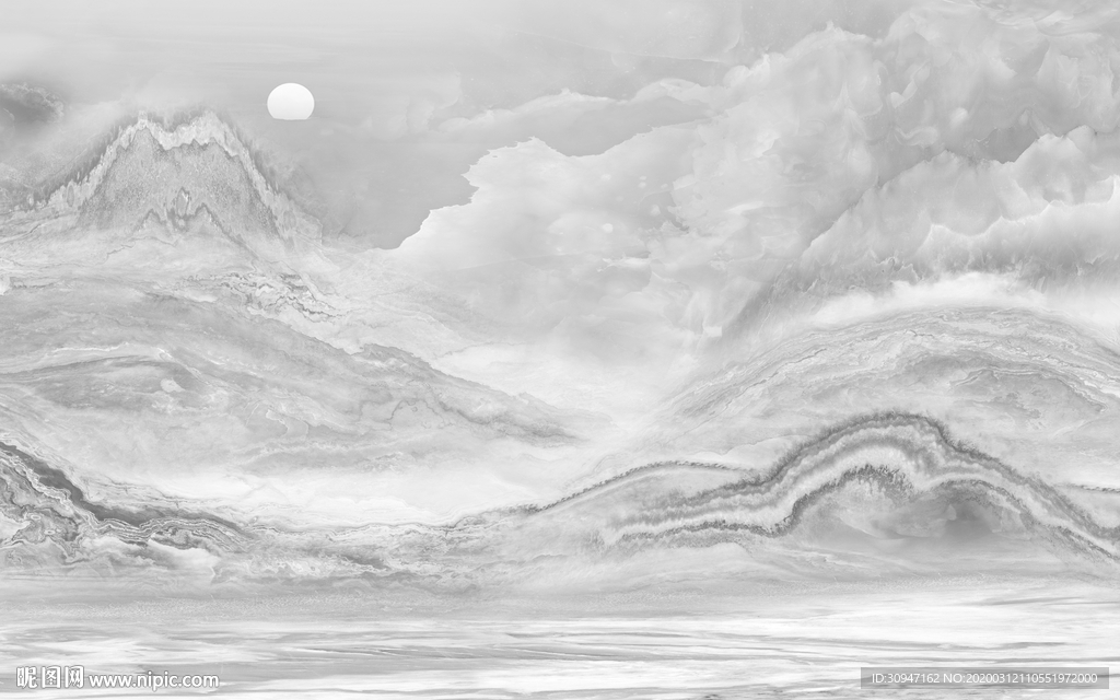 爆款 灰色山水石纹 TIF分层