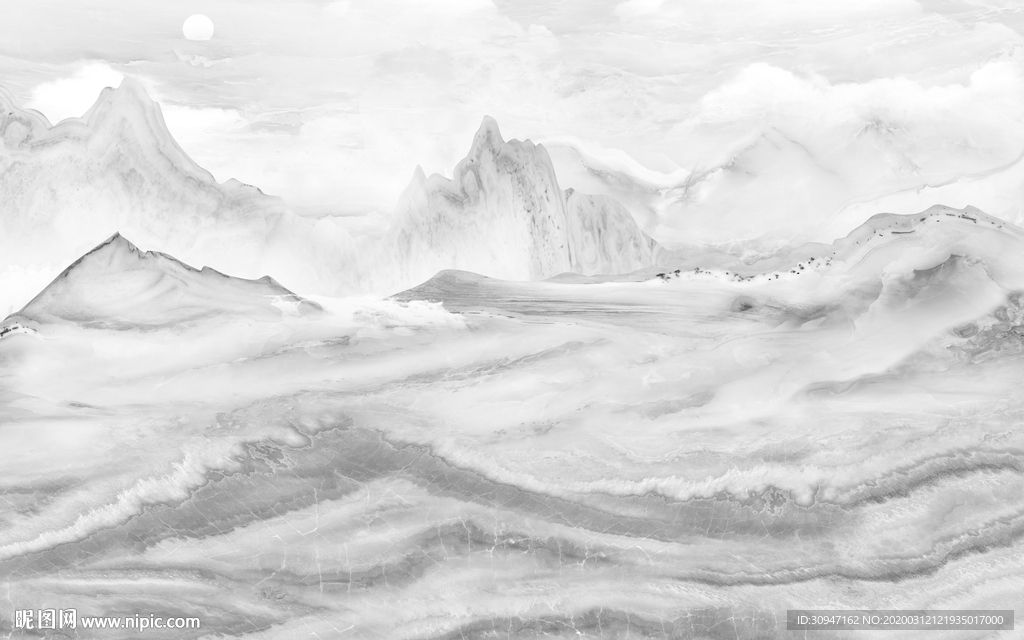 别墅灰色石材山水 TIF分层