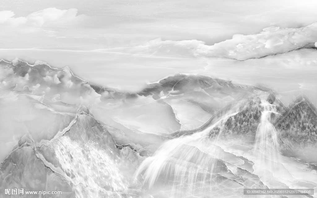 大气灰色石材山水 TIF分层