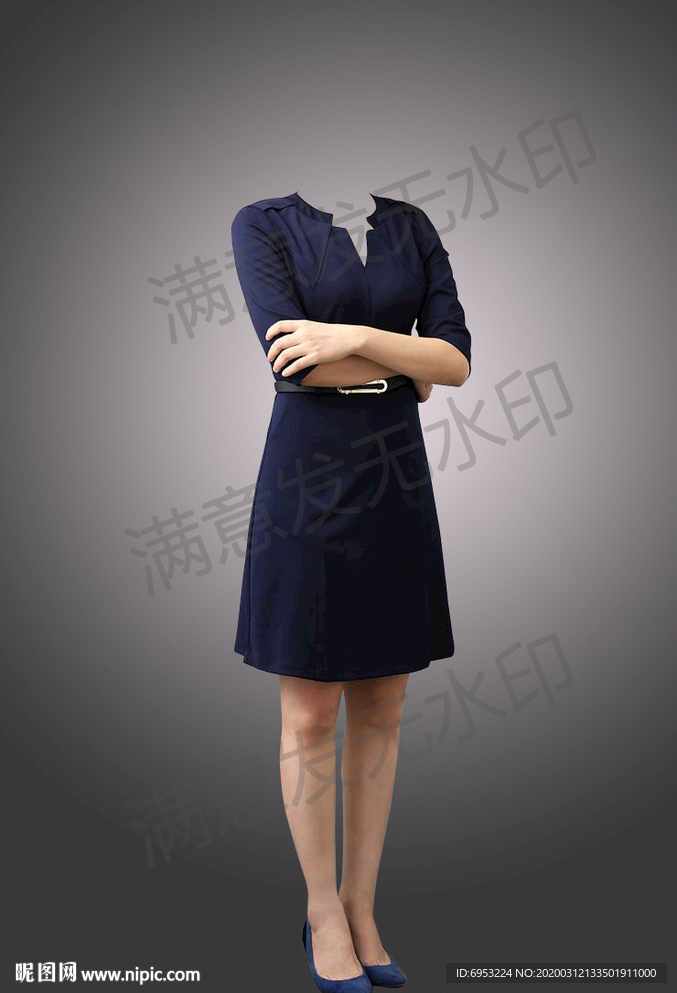 女性全身西装形象照模板