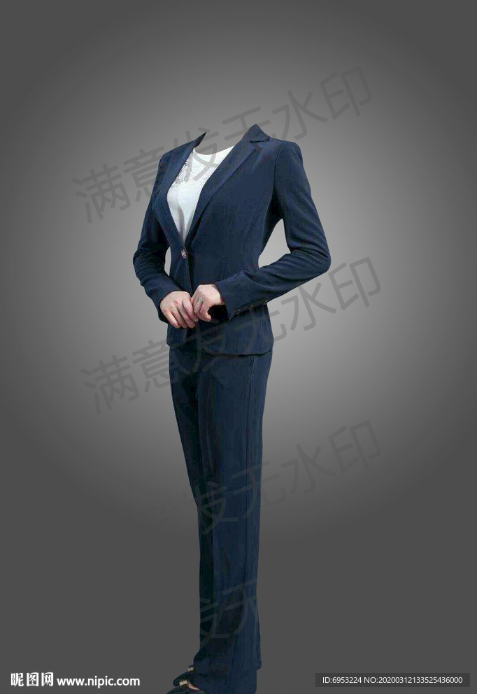 女性证件照模板形象照psd