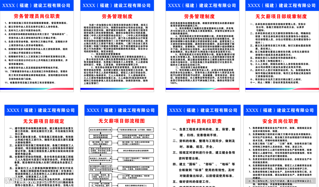无欠薪项目部工地制度牌职责牌