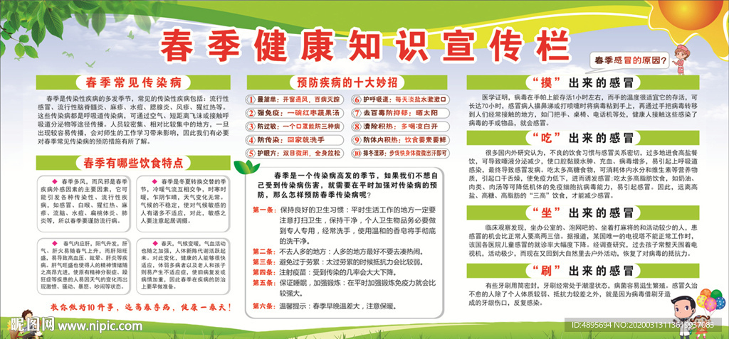春季健康宣传栏