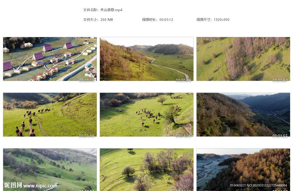 航拍陇山关山草原草地马牧场放牧