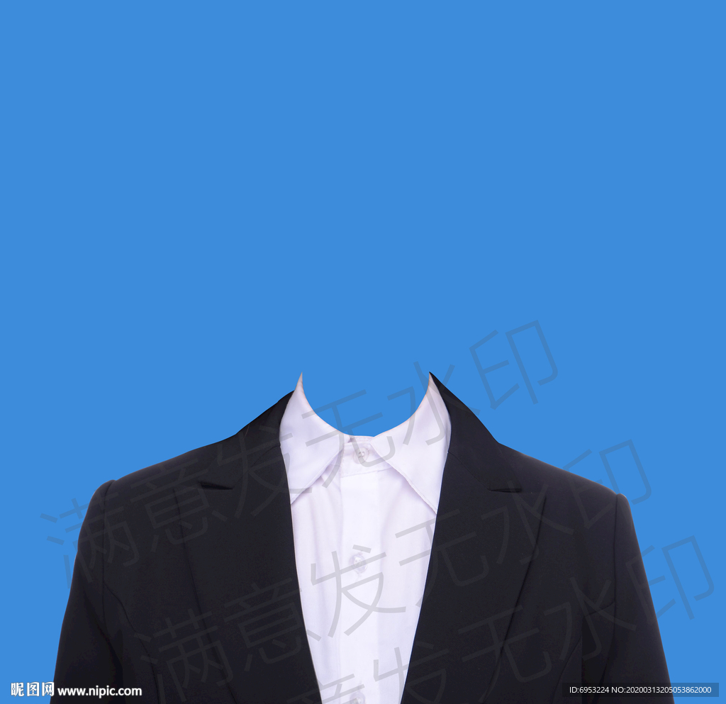 女生西装证件照模板