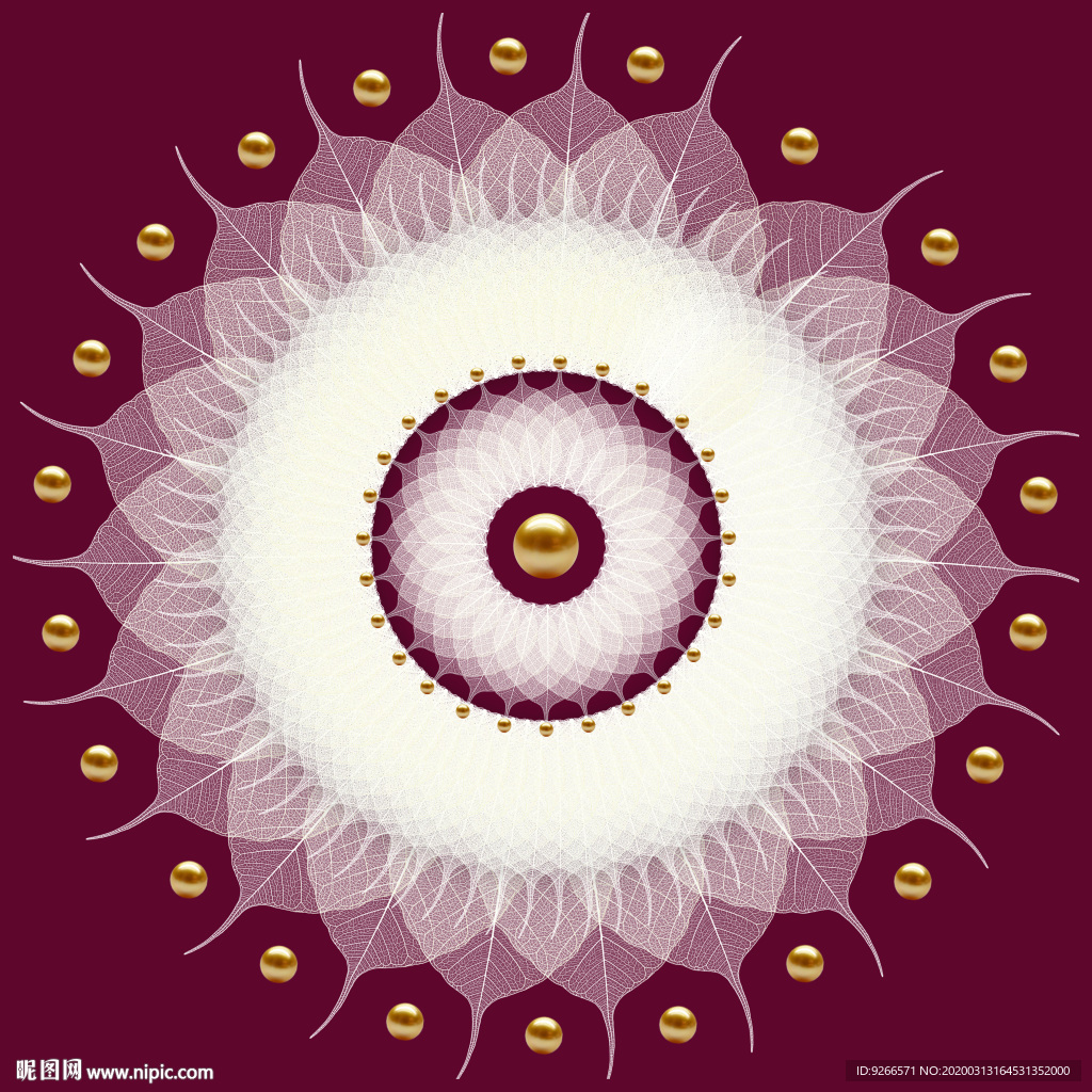 圆形叶子装饰画