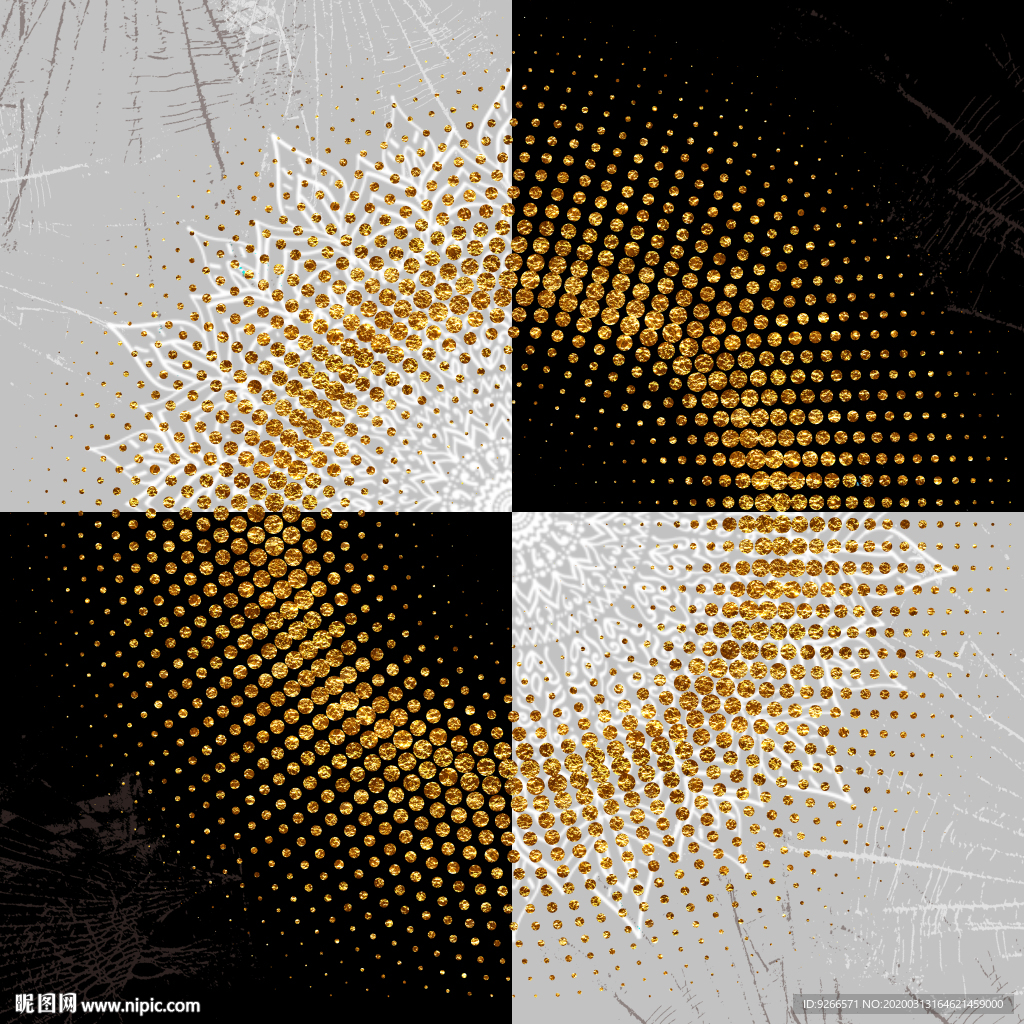 金色粒子抽象装饰画