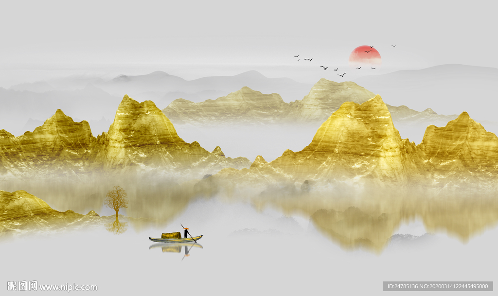 高端水墨山水画