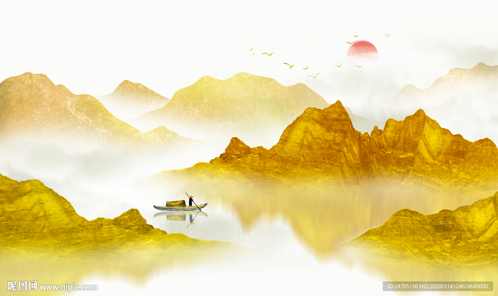 意境水墨山水画