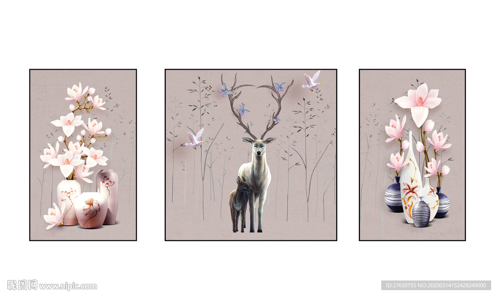 北欧现代三联画