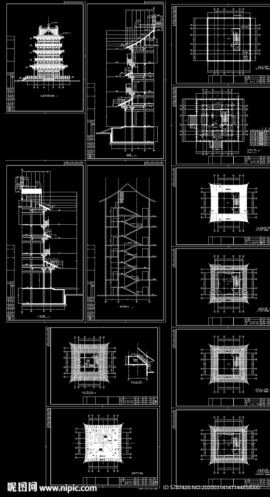 塔楼建筑施工图