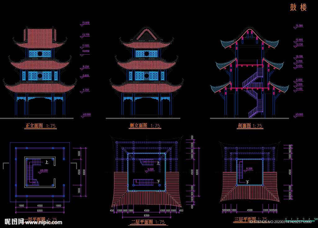 古寺建筑CAD图纸