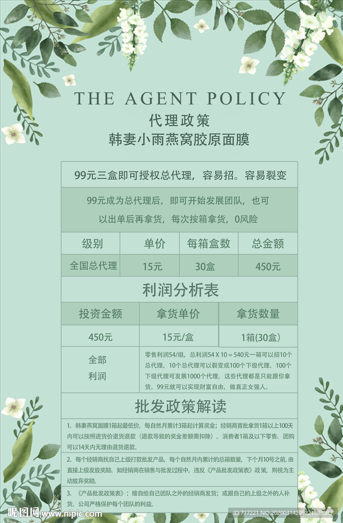 PSD清新美容燕窝价目表