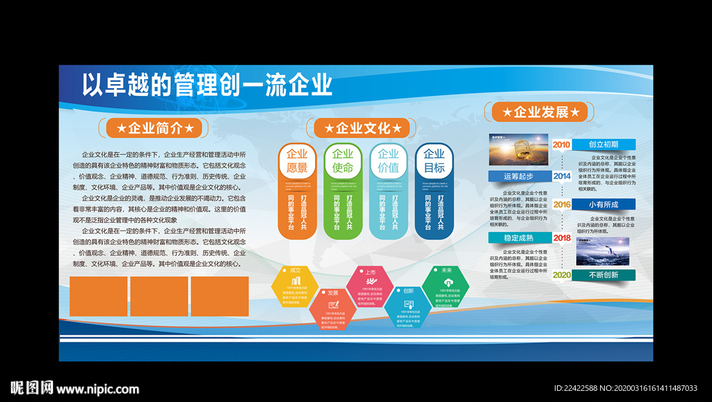 企业文化墙展板