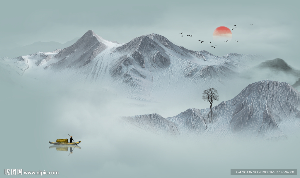 水墨山水画
