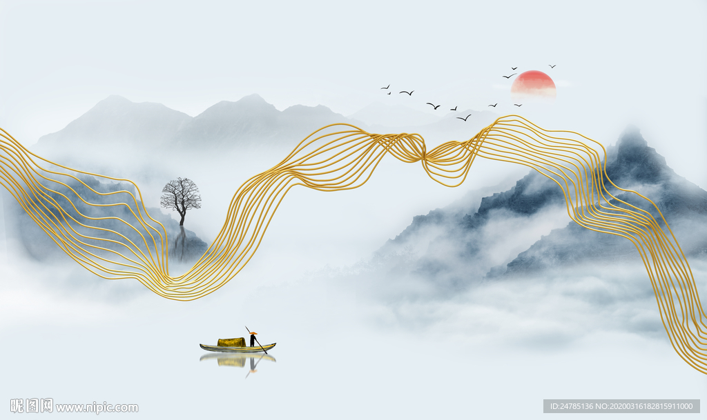 水墨山水画