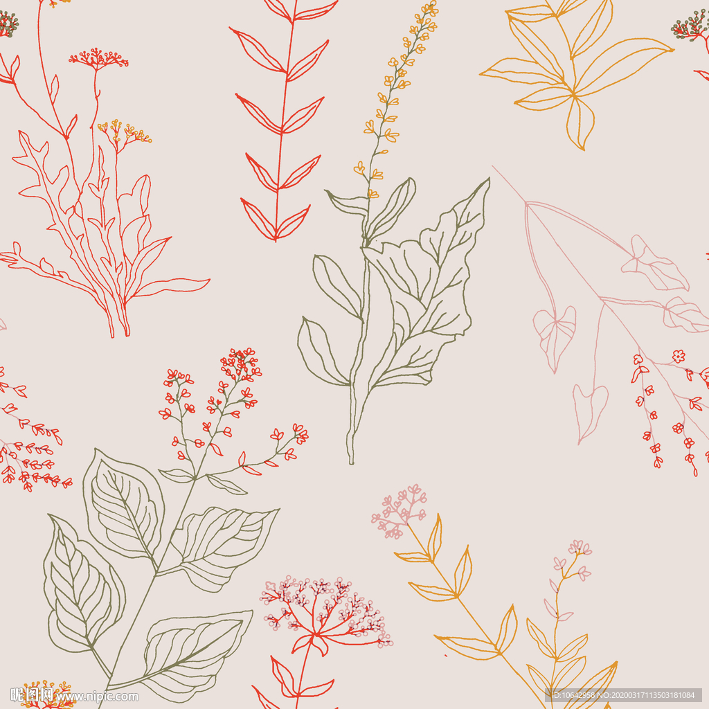 小清新花卉包装图案