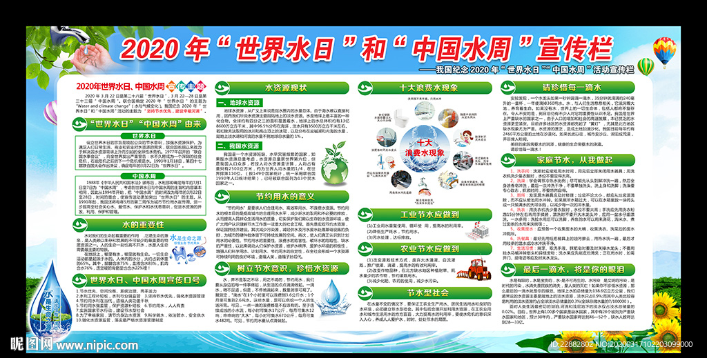 2020世界水日宣传栏