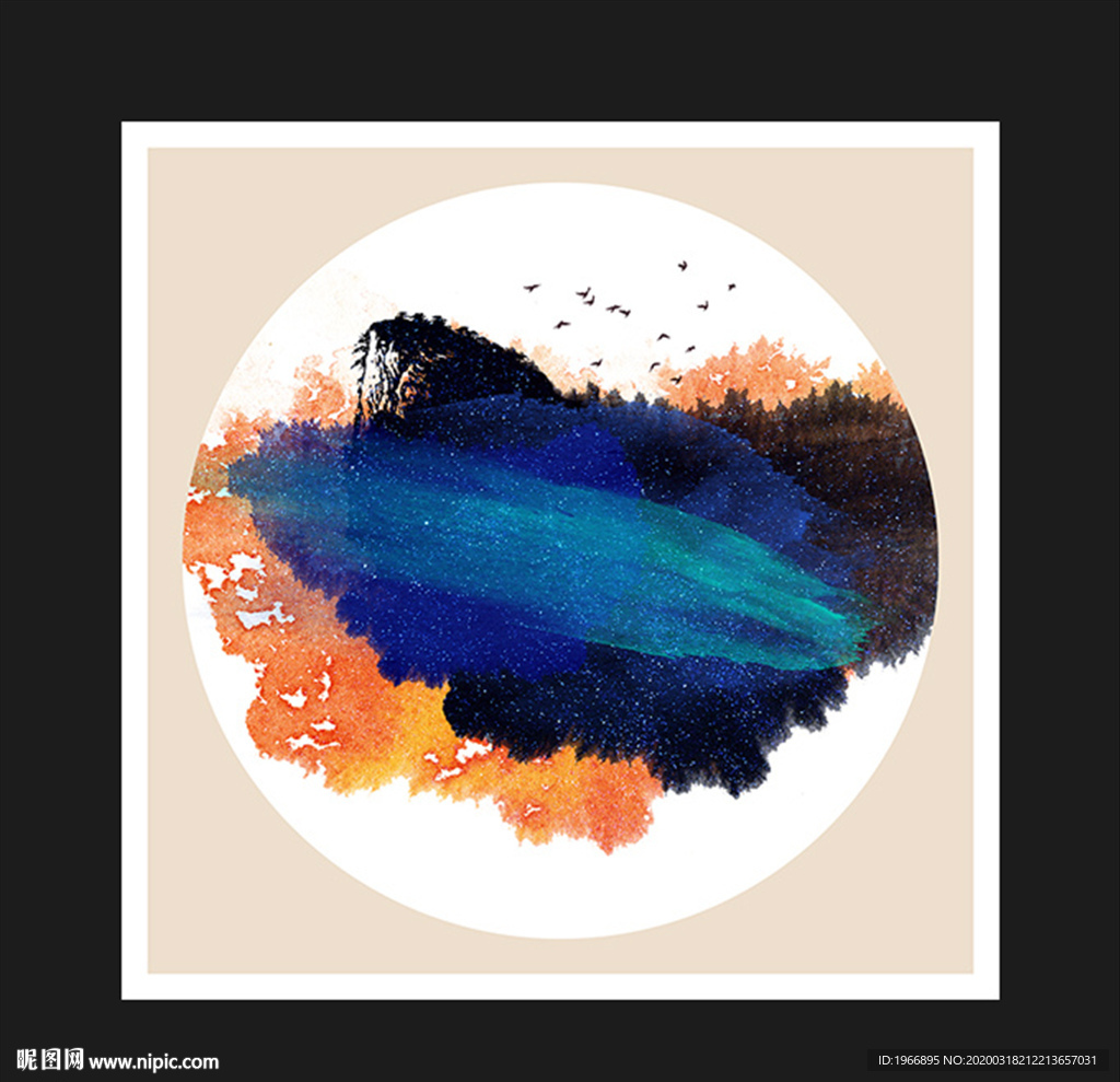 山水国画 抽象装饰画