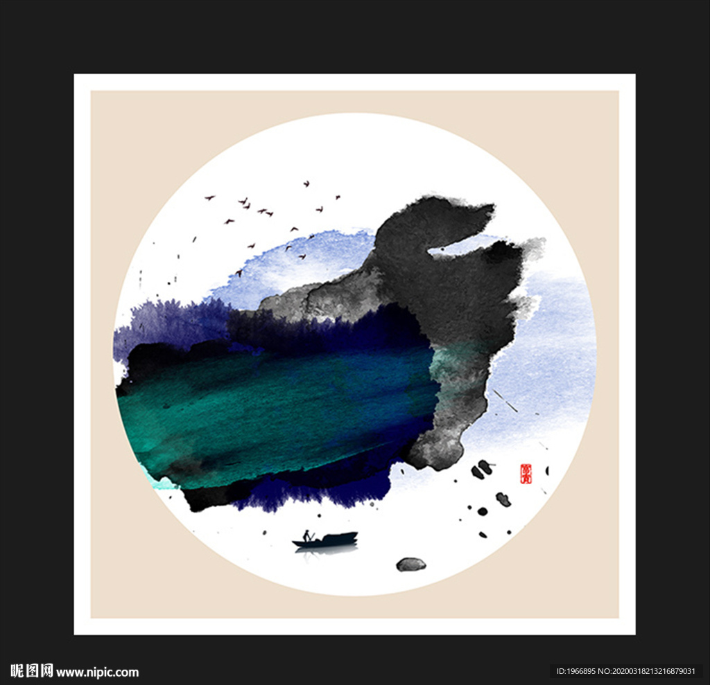 水墨山水国画 新中式装饰画