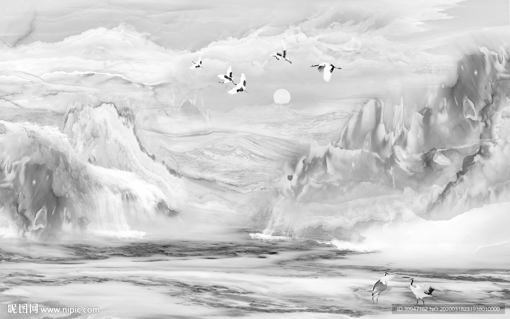 简约 新石纹背景墙 TIF分层