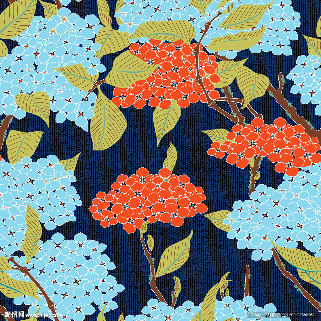 四方连续花卉图案