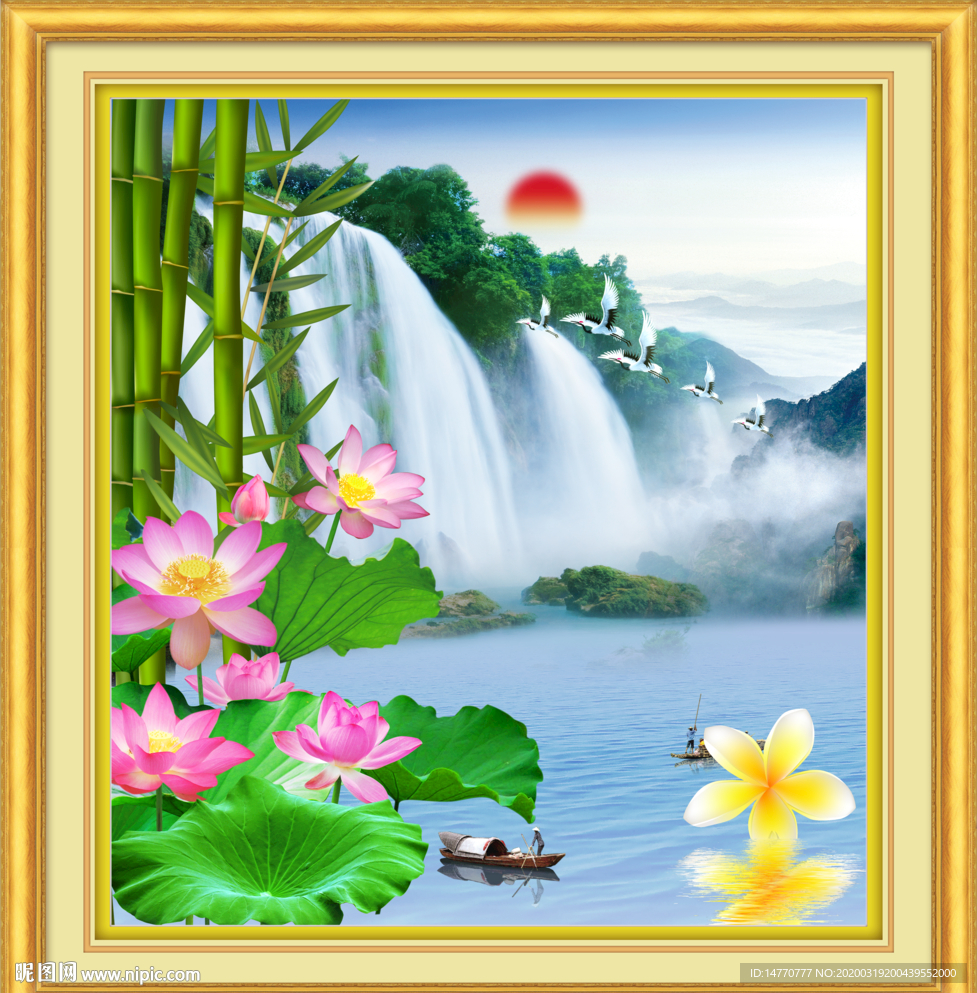 国画荷花