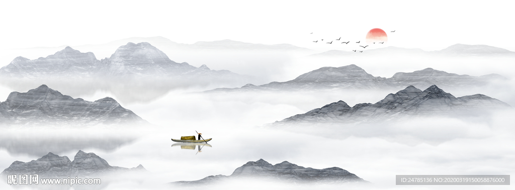 巨幅水墨山水画