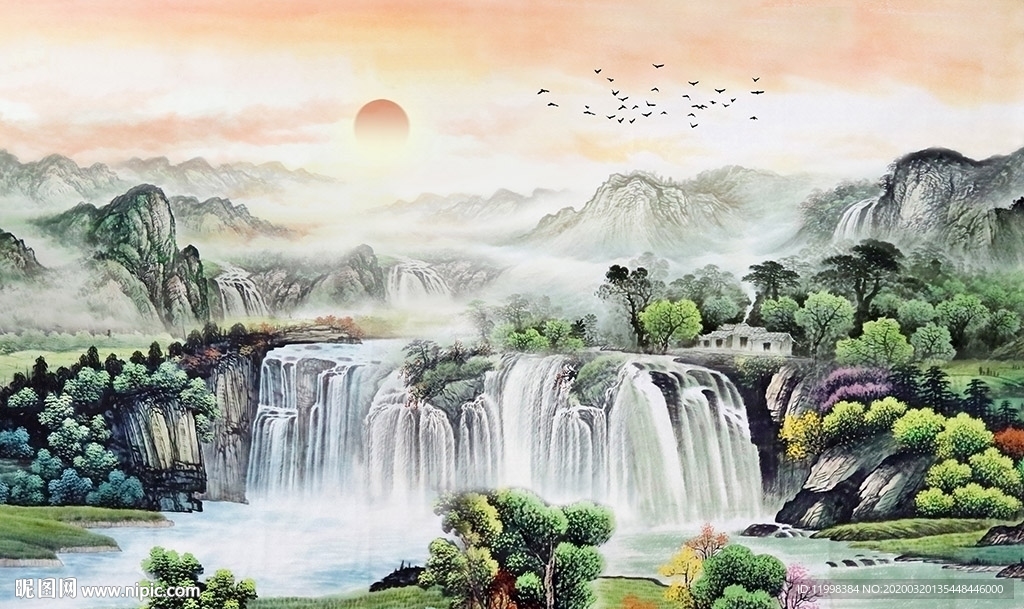 山河风光风水聚财画