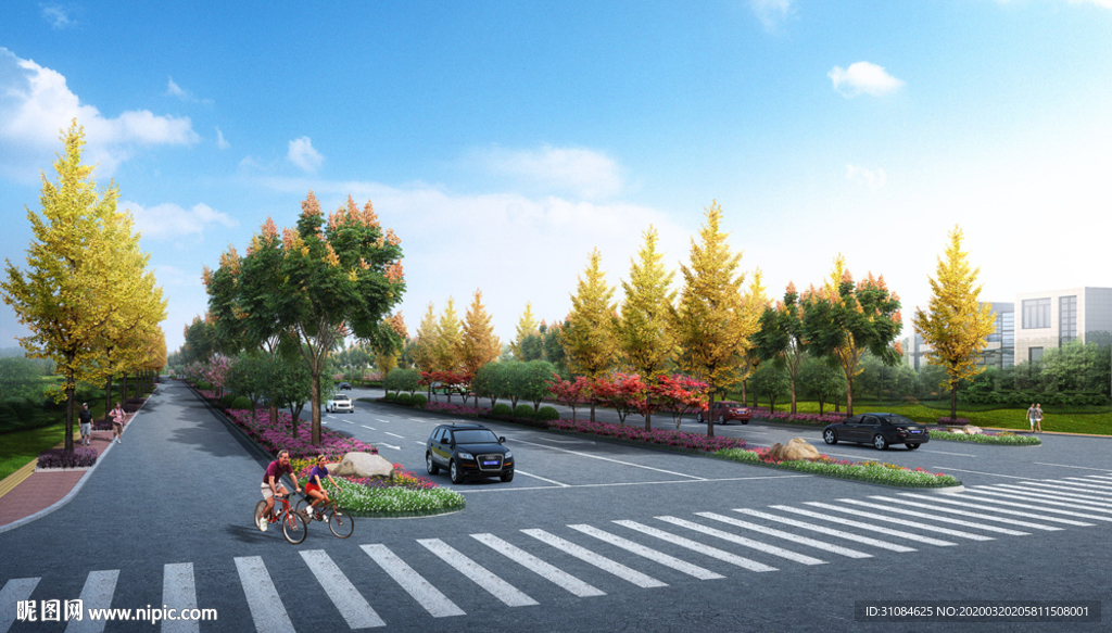 道路效果图市政公路效果图素材