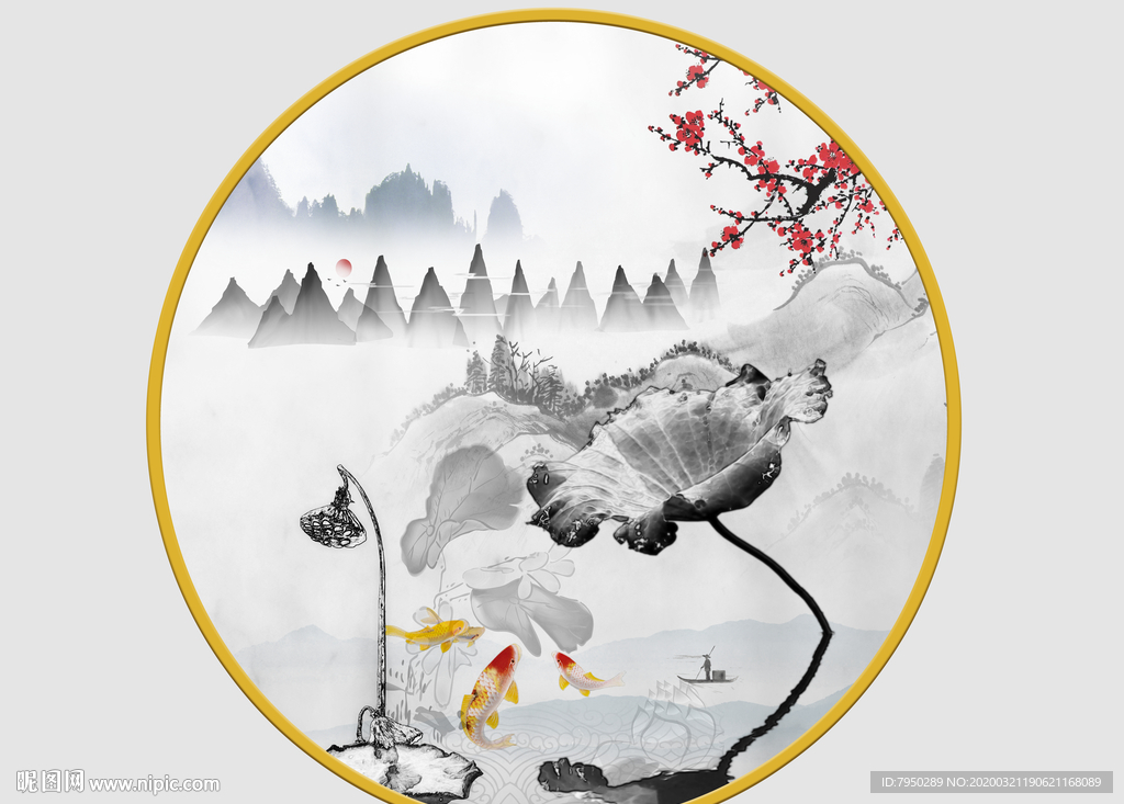 新中式 意境 山水画