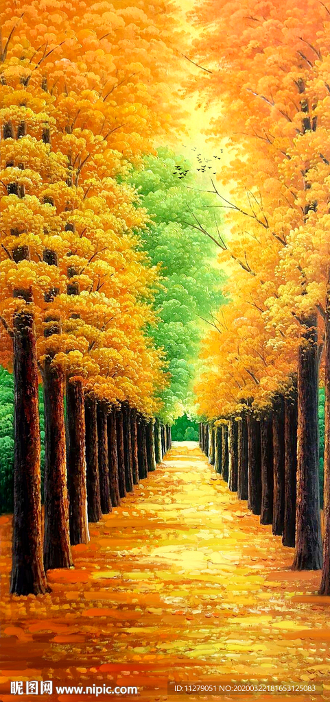 秋天风景油画